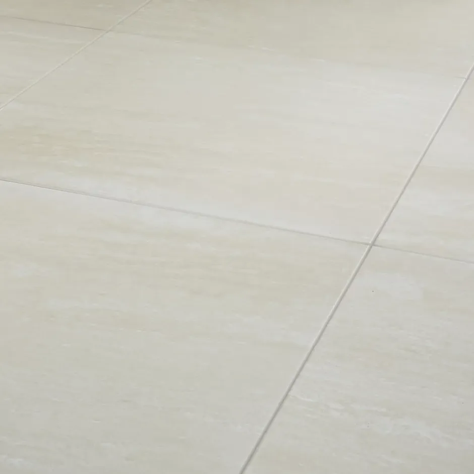 Carrelage sol intérieur beige effet pierre L.60 x l.60 cm x ép.9 mm, Soft Travertin-GoodHome Clearance