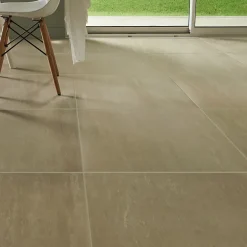 Carrelage sol intérieur beige effet pierre L.60 x l.60 cm x ép.9 mm, Soft Travertin-GoodHome Clearance