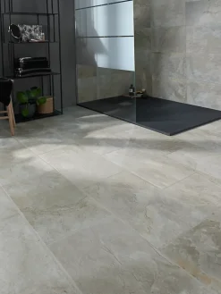 GoodHome Carrelage sol intérieur beige effet pierre 61,5 x l.30,8 cm x ép.8 mm, Shaded