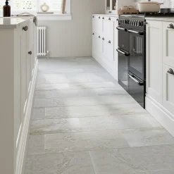 GoodHome Carrelage sol intérieur beige effet pierre 61,5 x l.30,8 cm x ép.8 mm, Shaded