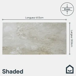 GoodHome Carrelage sol intérieur beige effet pierre 61,5 x l.30,8 cm x ép.8 mm, Shaded