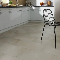 Carrelage sol intérieur beige effet béton L.60 x L.30 cm x ép.10 mm, Smooth-GoodHome Discount