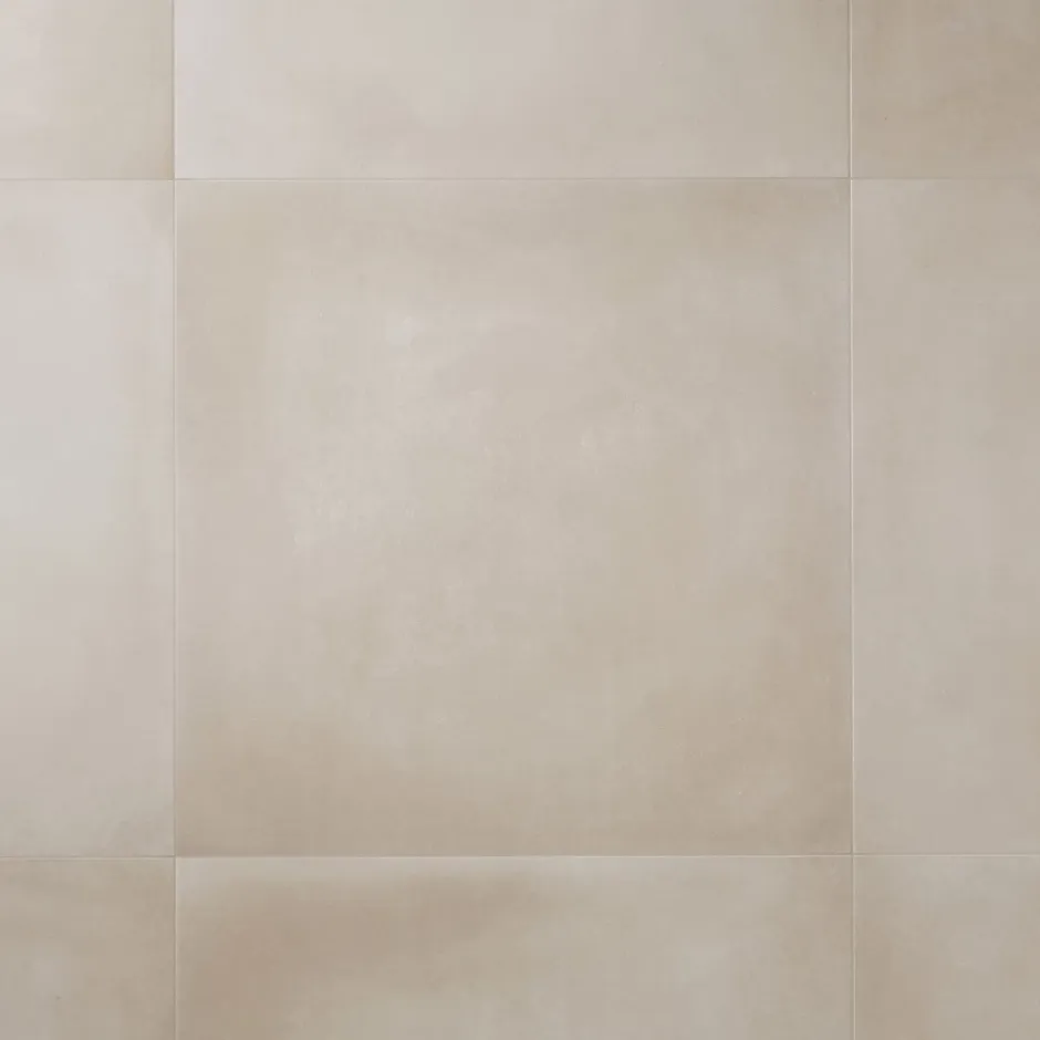 GoodHome Carrelage sol intérieur beige effet béton L.60 x L.60 cm x ép.10 mm, Smooth