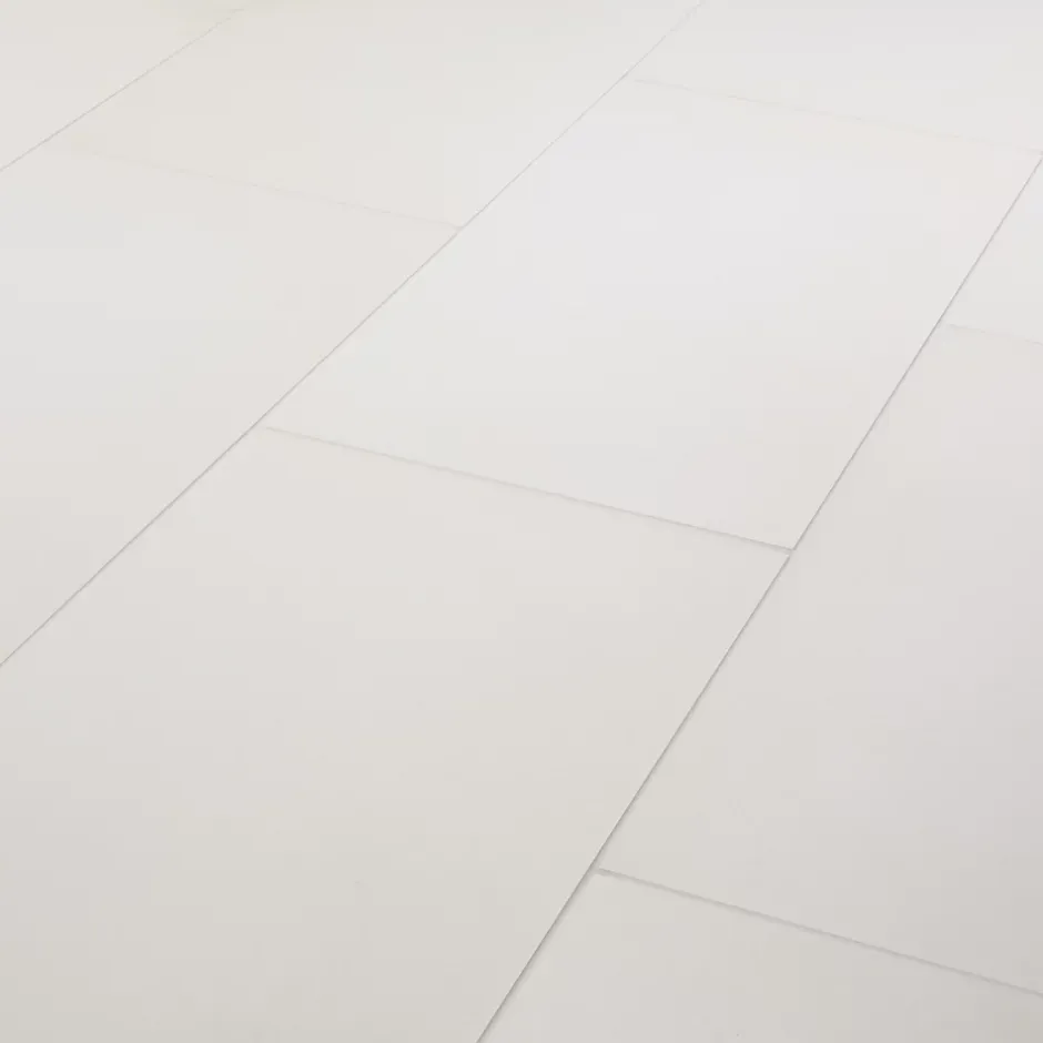 Carrelage sol intérieur blanc effet béton L.60 x l.30 cm x ép.10 mm, Smooth-GoodHome