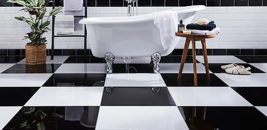 Carrelage sol intérieur blanc poli brillant L.60 x l.60 cm x ép.9,5 mm, Latinie-GoodHome Clearance