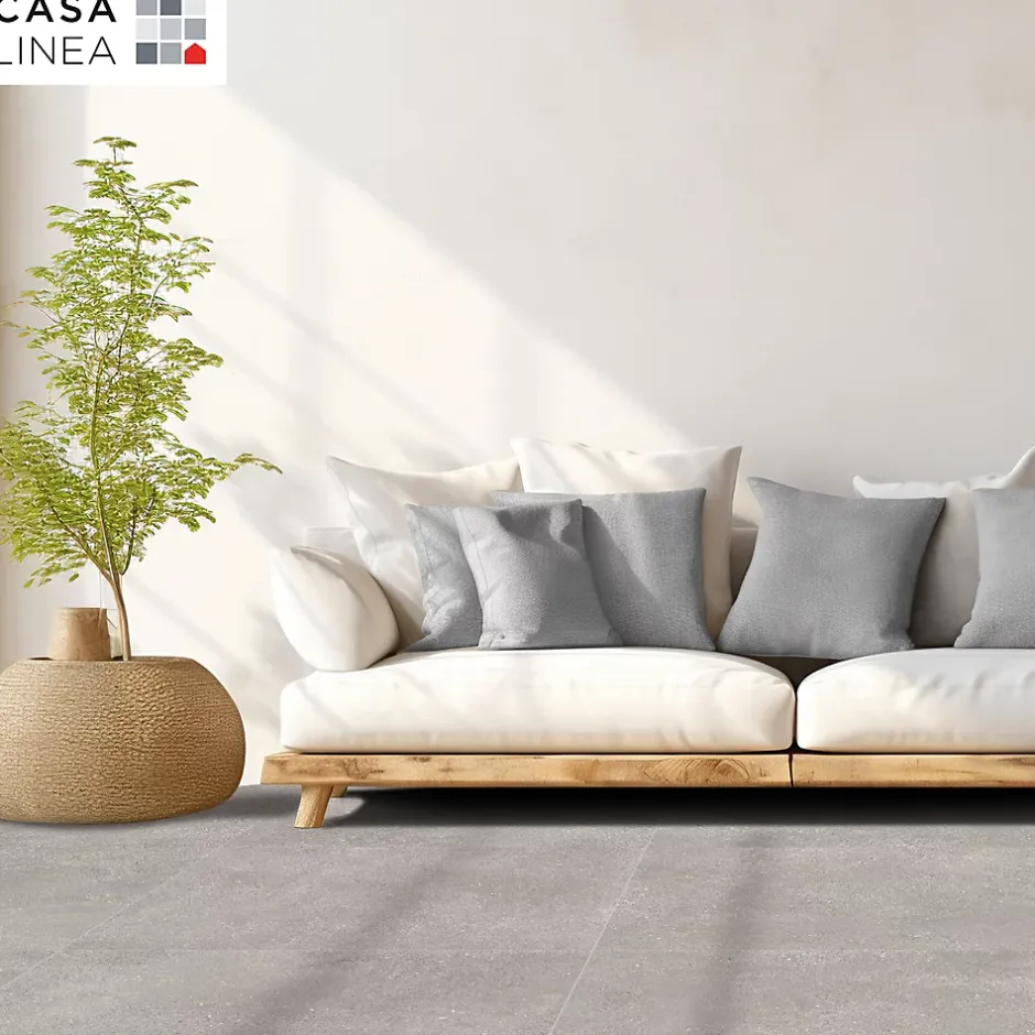 Carrelage sol intérieur effet béton gris taupe L.100 x l.100 cm x ép.10 mm, Casa Manhattan- Online