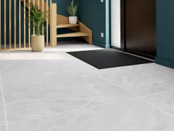 Carrelage sol intérieur effet marbre gris mat L.100 x l.100 cm x ép.10 mm, New Babylonia