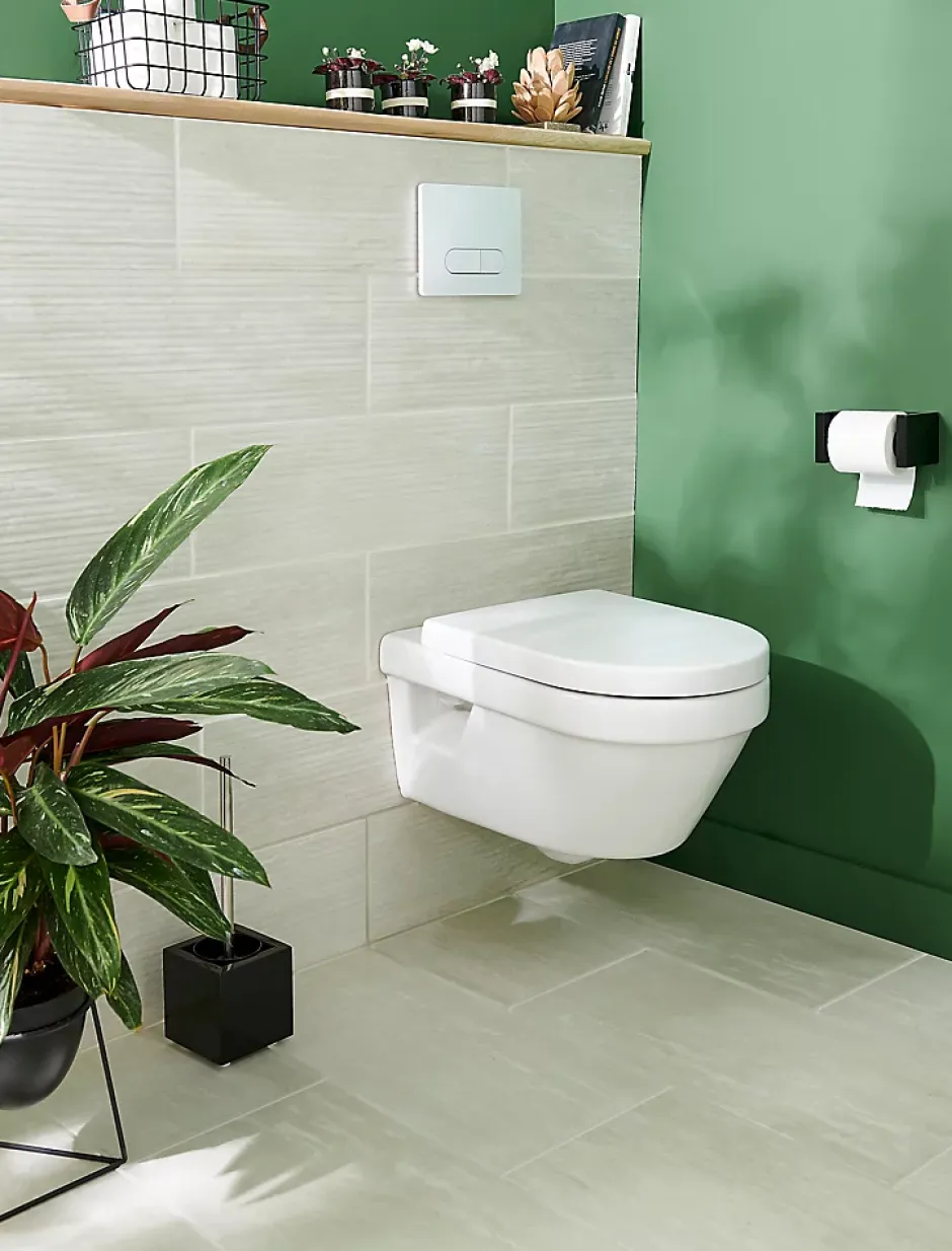 Carrelage sol intérieur effet pierre ivoire L.60 x l.30 cm x ép.8 mm, Soft Travertin-GoodHome Best