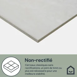 Carrelage sol intérieur effet pierre ivoire L.60 x l.30 cm x ép.8 mm, Soft Travertin-GoodHome Best