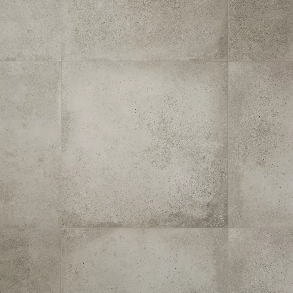 GoodHome Carrelage sol intérieur gris clair effet béton L.60 x l.60 cm x ép.9,5 mm, Kontainer