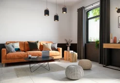 GoodHome Carrelage sol intérieur gris clair effet béton L.60 x l.60 cm x ép.9,5 mm, Kontainer