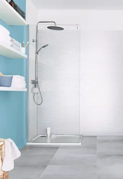 Carrelage sol intérieur gris effet béton L.60 x l.60 cm x 9,5 mm, Kontainer-GoodHome Outlet