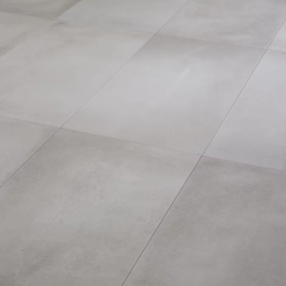 GoodHome Carrelage sol intérieur gris effet béton L.60 x l.30 cm x ép.10 mm, Smooth