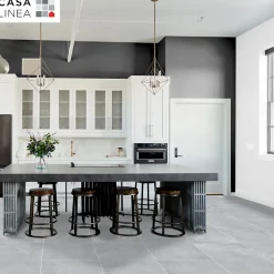 Carrelage sol intérieur gris effet béton L.120 x l.60 cm x ép.7 mm, Epoch