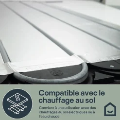 GoodHome Carrelage sol intérieur ivoire effet pierre L.60 x l.60 cm x ép.9,2 mm, Soft Travertin