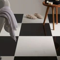 GoodHome Carrelage sol intérieur noir poli ultra brillance L.60 x l.60 cm x ép.9,5 mm, Livourne