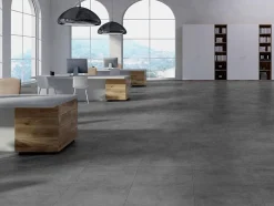 Qua Granite Carrelage sol/mur effet béton gris ARK ANTHRACITE MAT L.60 x l.60cm