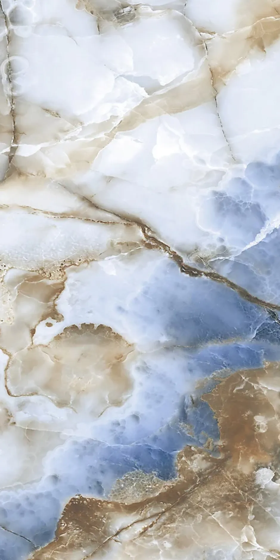 Velloza Carrelage sol/mur effet marbre bleu MANMEET BLUE BRILLANT L.120 x l.60cm