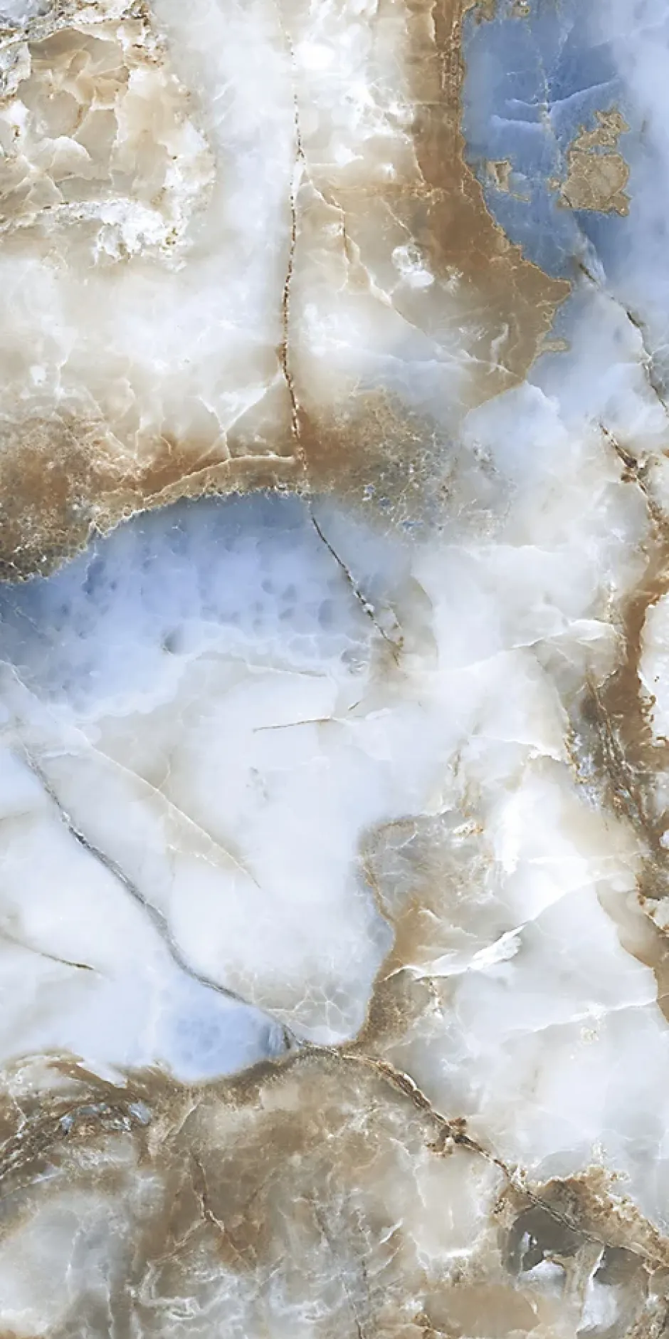 Velloza Carrelage sol/mur effet marbre bleu MANMEET BLUE BRILLANT L.120 x l.60cm