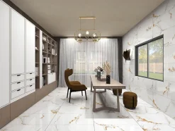 Carrelage sol/mur effet marbre blanc brillant GOLDEN CARRARA L.120 x l.60cm-Velloza Sale