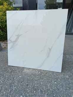 Carrelage sol/mur effet marbre blanc brillant CLASSIC CORAL L.60 x l.60cm-Velloza Clearance