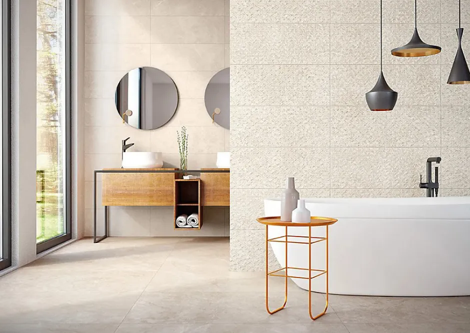 Alaplana Carrelage sol/mur effet pierre AMALFI BEIGE MAT L.119,5 x l.59,5cm