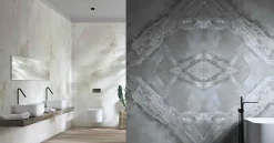 Deco Prom Carrelage sol/mur intérieur effet MARBRE l.60 x L.120 cm MAREA ANTHRACITE