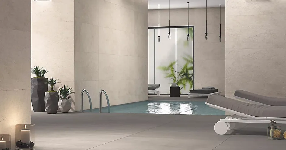 Deco Prom Carrelage sol/mur intérieur effet MARBRE l.60 x L.120 cm LEONARDO BONE