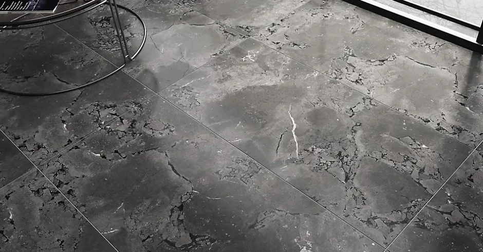 Carrelage sol/mur intérieur effet MARBRE l.60 x L.120 cm POMPEI ANTHRACITE-Deco Prom Online