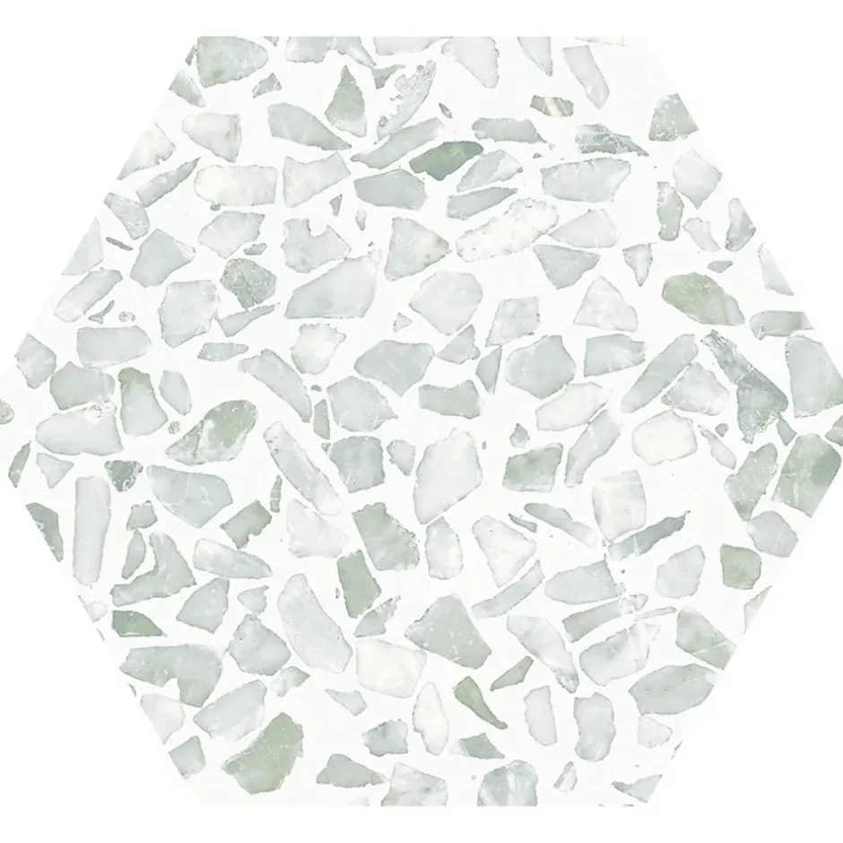 Allocarrelage Carrelage Terrazzo Hexagonal 23x26 Riazza Vert