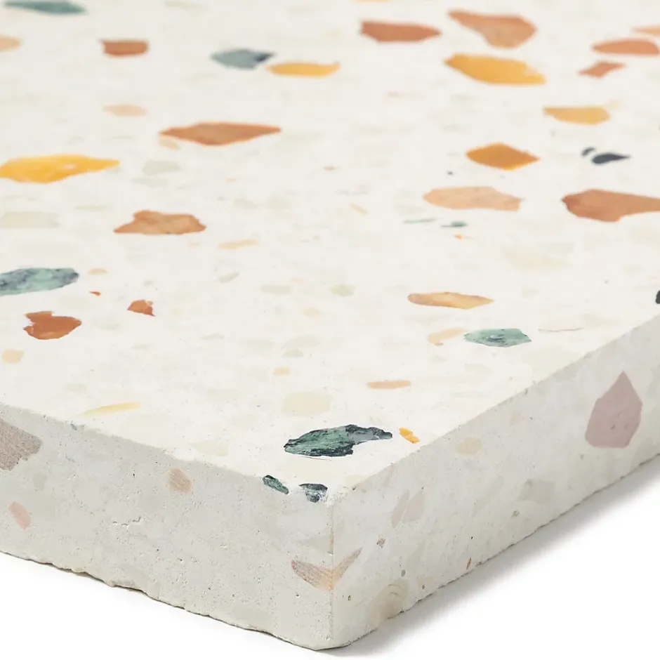 Ro'Ma Nature Carrelage Terrazzo véritable Roma 60x40x2 cm (lot de 1,2 m² soit 5 dalles) -