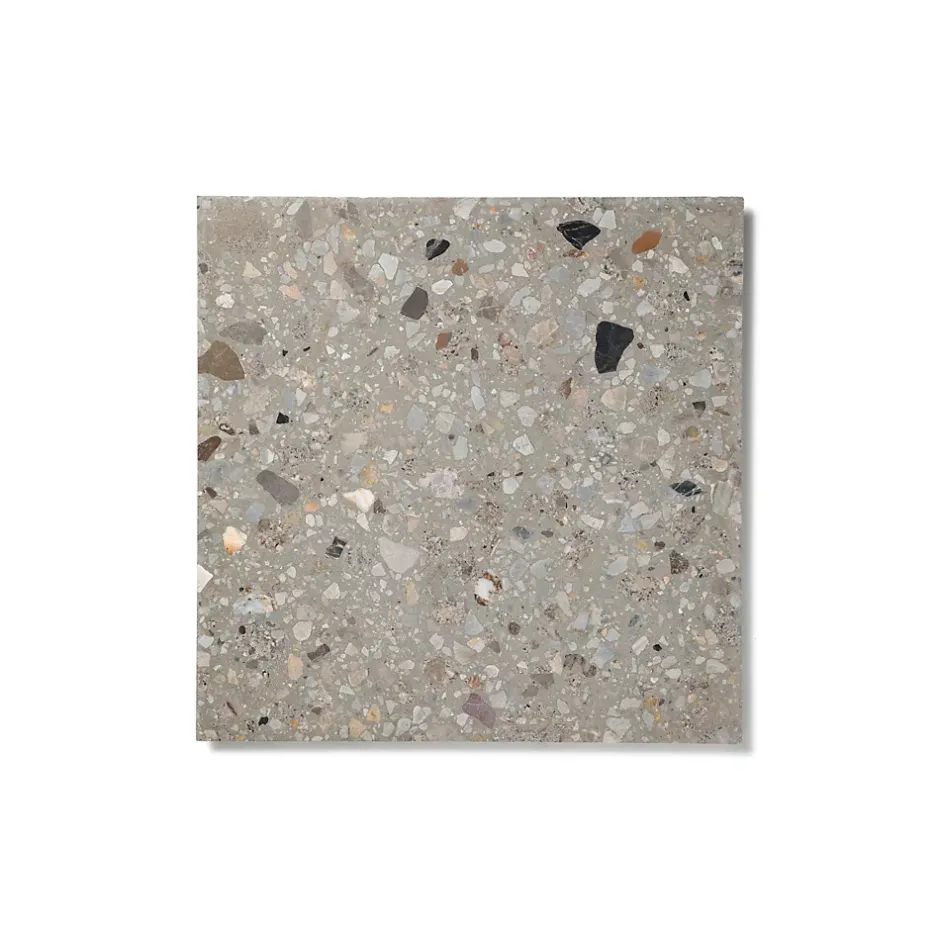 Ro'Ma Nature Carrelage Terrazzo véritable Certosa 40x40x2 cm (lot de 1,28 m² soit 8 dalles) -