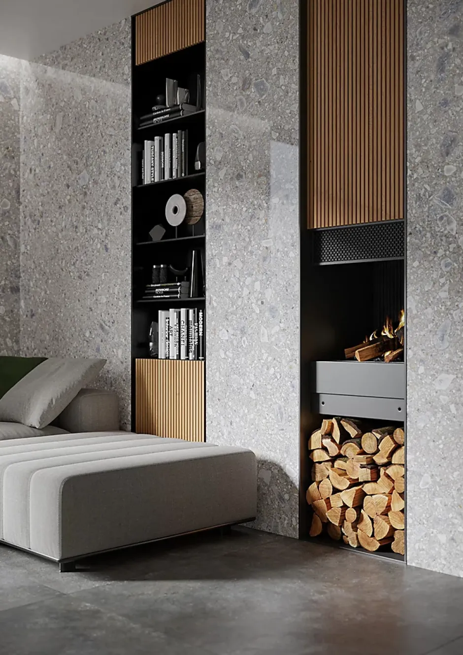 Allocarrelage Carrelage Terrazzo 60x120 Ceppo Nuovo Silver Poli Rectifie -