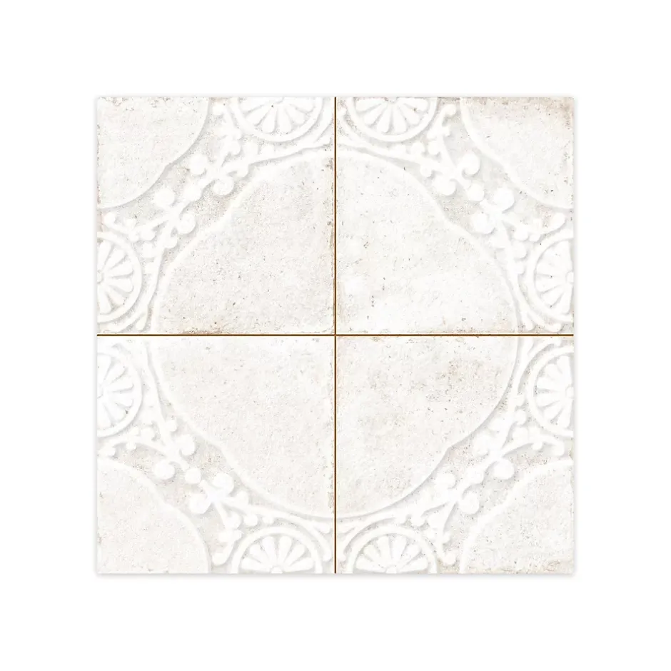 Carrelage Vintage Blanc Uruk 45x45x0,95 cm Carvella - Sol et mur intérieur --Ro'Ma Carrelage Best