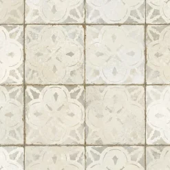 Ro'Ma Carrelage Carrelage Vintage effet Carreau ciment Blanc 45x45x0,95 cm Calenza - Sol et mur intérieur -