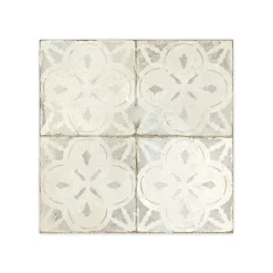 Ro'Ma Carrelage Carrelage Vintage effet Carreau ciment Blanc 45x45x0,95 cm Calenza - Sol et mur intérieur -