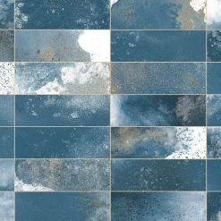 Ro'Ma Carrelage Carrelage Vintage effet Zellige Bleu 40x20x1,03 cm Atelora - Mur intérieur -