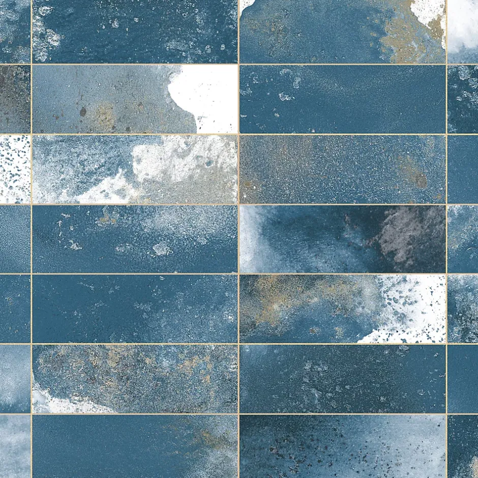 Ro'Ma Carrelage Carrelage Vintage effet Zellige Bleu 40x20x1,03 cm Atelora - Mur intérieur -