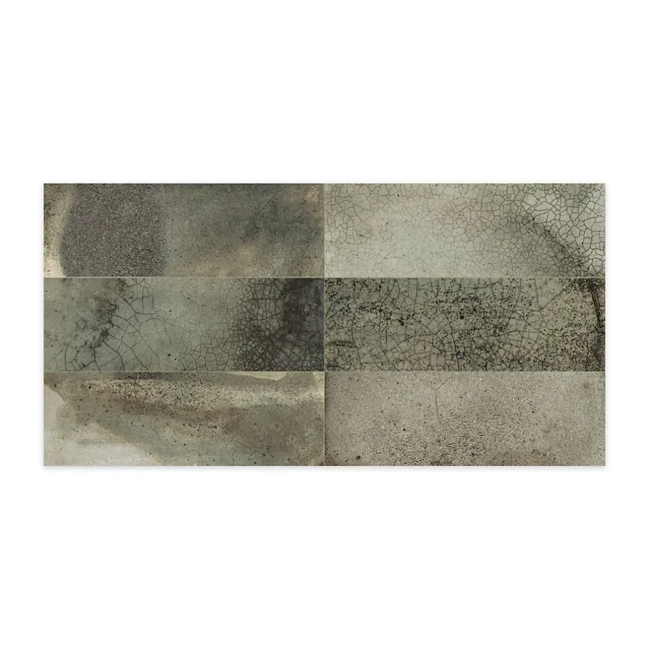 Carrelage Vintage effet Zellige Vert 40x20x1,03 cm Patrina - Mur intérieur --Ro'Ma Carrelage