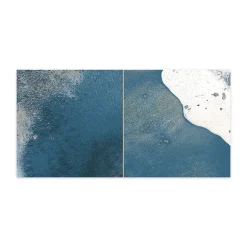 Ro'Ma Carrelage Carrelage Vintage effet Zellige Bleu 40x20x1,03 cm Atelora - Mur intérieur -