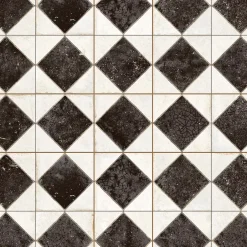 Carrelage Vintage Noir Damier 33x33x0,95 cm Solmira - Sol et mur intérieur --Ro'Ma Carrelage New