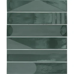 Carrelage 6x30 cm rectangulaire brillant vert sapin 30069 - WADI DECOR GREEN-Aelle Carrelage Best