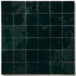 Ro'Ma Nature Carrelage Zellige Marocain Bleu Océan 5x5 cm (vendu par plaque de 30x30 cm soit 0,09 m²) -