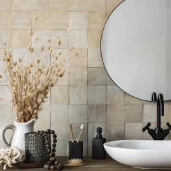 Carrelage Zellige Marocain Gris Beige 10x10 cm (vendu par 1 m²) --Ro'Ma Nature Clearance