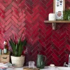 Ro'Ma Nature Carrelage Zellige Marocain Rouge Pétillant 5x15 cm (vendu par 1 m²) -