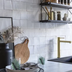 Carrelage Zellige Marocain Blanc Neige 10x10 cm (vendu par 1 m²) --Ro'Ma Nature