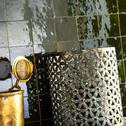 Carrelage Zellige Marocain Vert Empire 5x5 cm (vendu par plaque de 30x30 cm soit 0,09 m²) --Ro'Ma Nature Sale