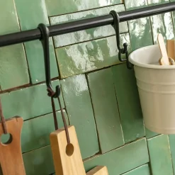 Carrelage Zellige Marocain Vert d'eau 5x15 cm (vendu par 1 m²) --Ro'Ma Nature Online