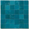 Ro'Ma Nature Carrelage Zellige Marocain Bleu Turquoise 5x5 cm (vendu par plaque de 30x30 cm soit 0,09 m²) -