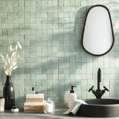 Ro'Ma Nature Carrelage Zellige Marocain 5x5 cm (vendu par plaque de 30x30 cm soit 0,09 m²) -